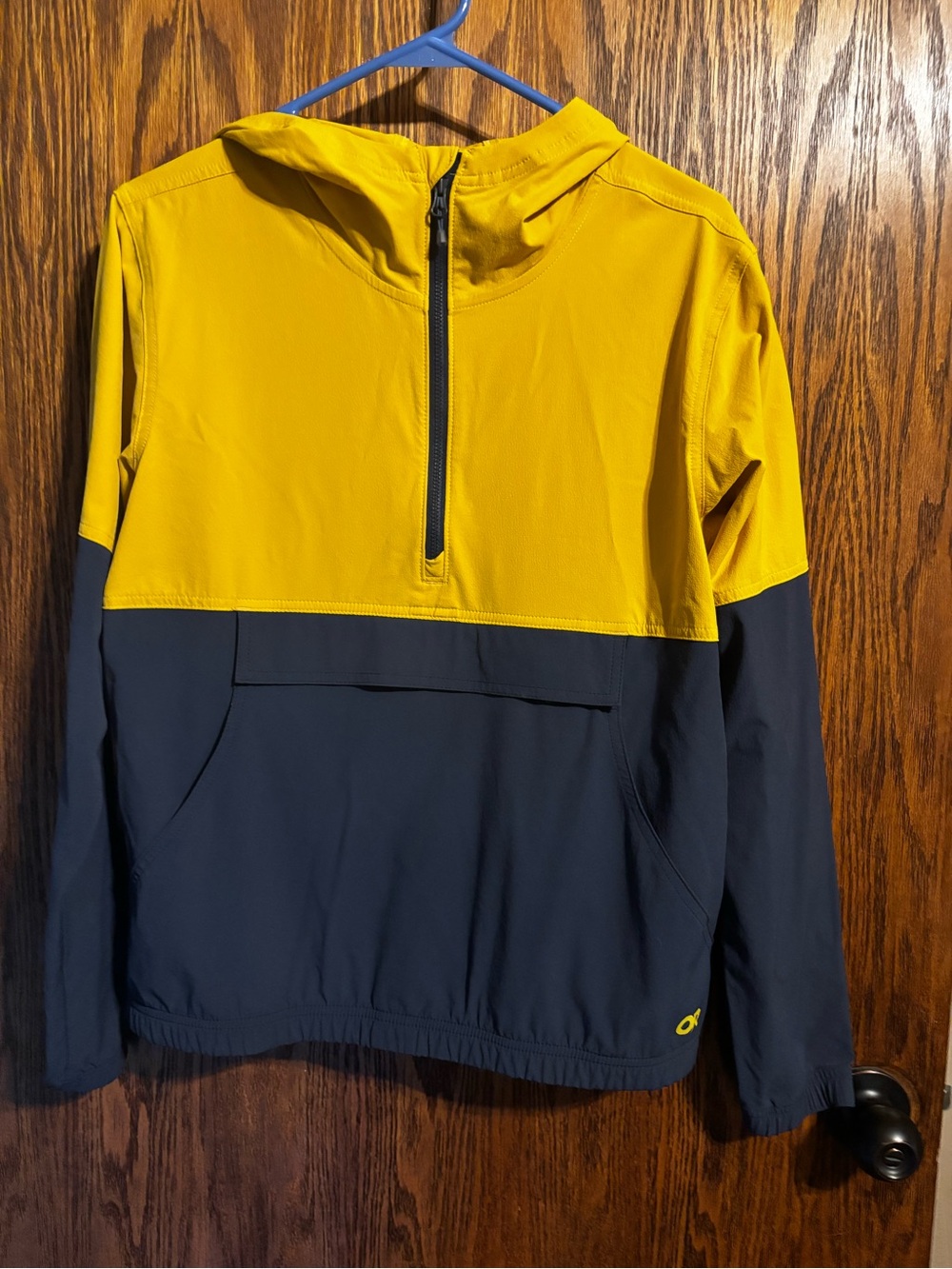 Outdoor Research Yellow and Navy Half-Zip Anorak